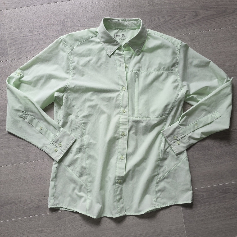 Women's Light Green Button Down Shirt
